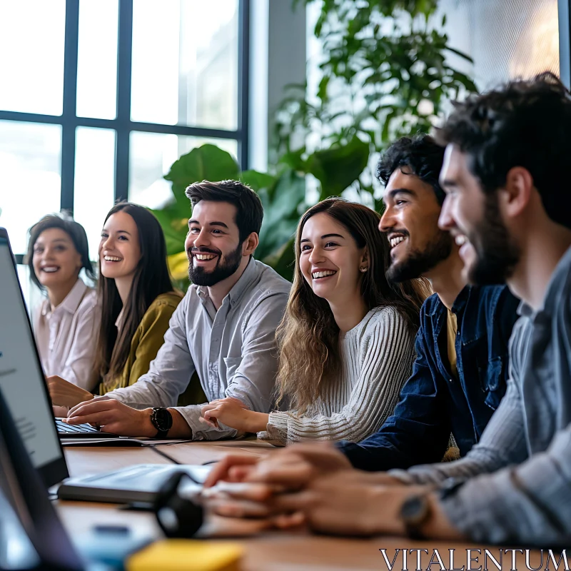 Diverse Team Enjoying Success Together AI Image