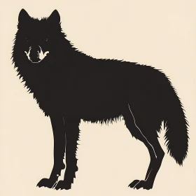 Black Wolf Silhouette Illustration