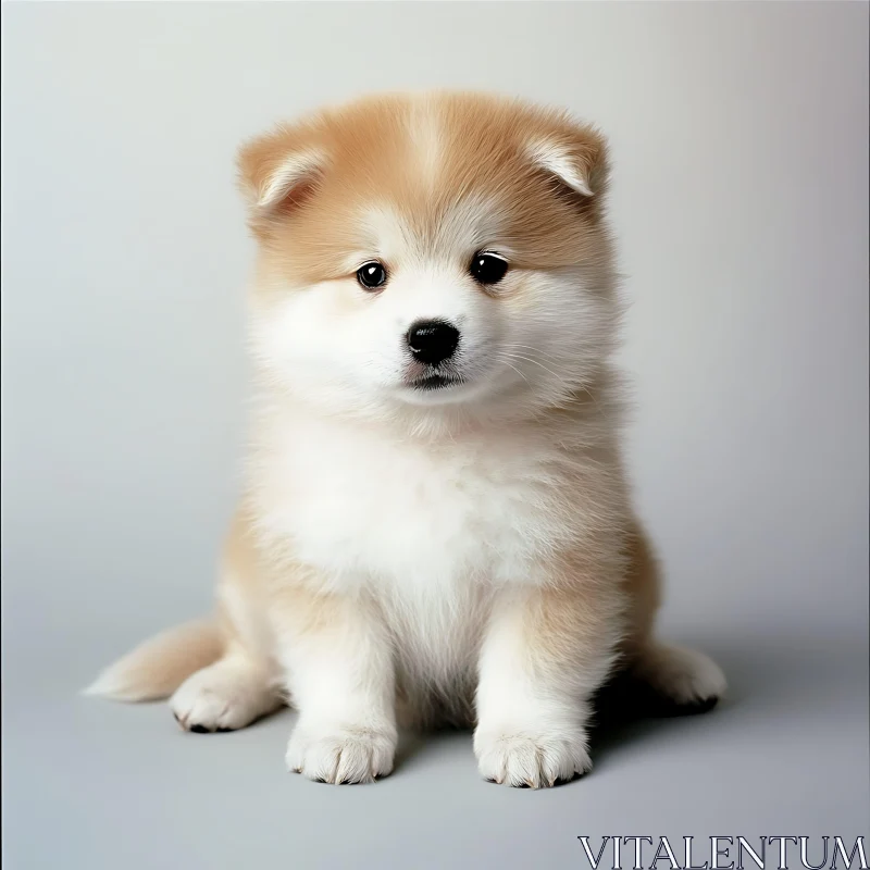 Cute Tan and White Puppy AI Image