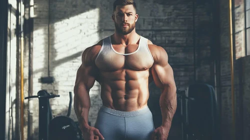 Muscular Man in Gym