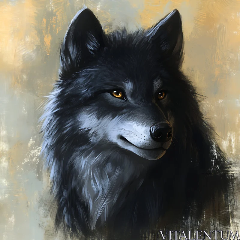 AI ART Artistic Wolf Head Study