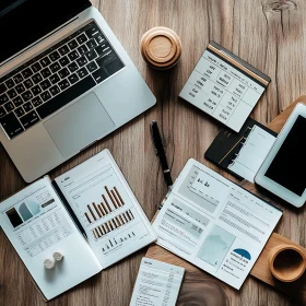 Modern Business Workplace with Financial Data