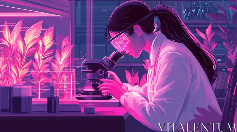 Future Science: Lab Analysis with Microscope AI Image