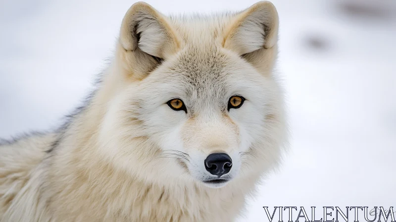 Arctic Wolf Stare: A Winter's Tale AI Image