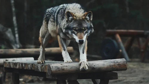 Wolf on Wood Structure