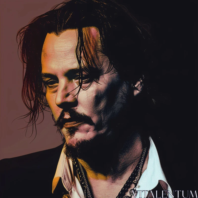 Johnny Depp Introspective Moment AI Image