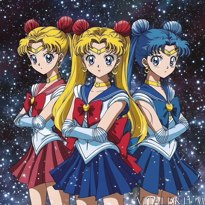 Sailor-Themed Anime Characters AI Image