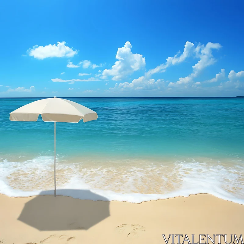 Tranquil Beach with Turquoise Ocean View AI Image