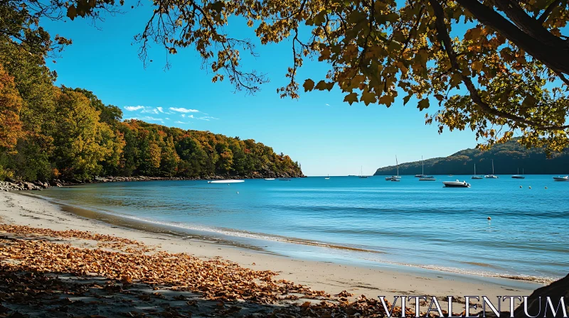 Peaceful Autumn Seascape AI Image