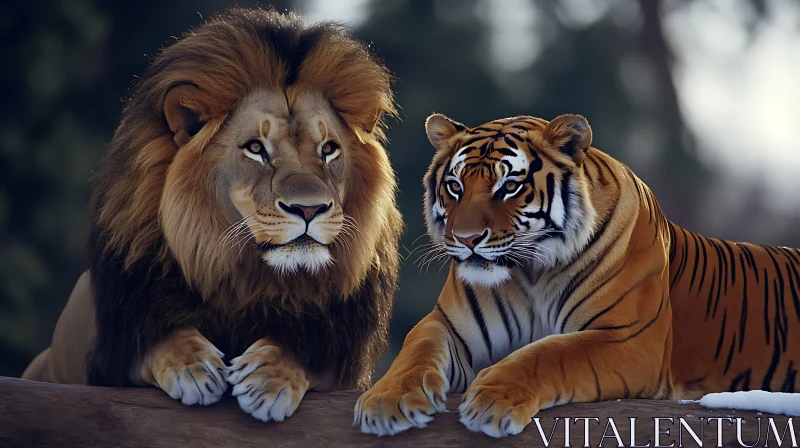 Portrait of Lion and Tiger AI Image