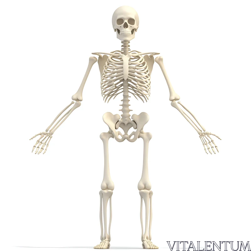 Full Body Human Skeleton Illustration AI Image