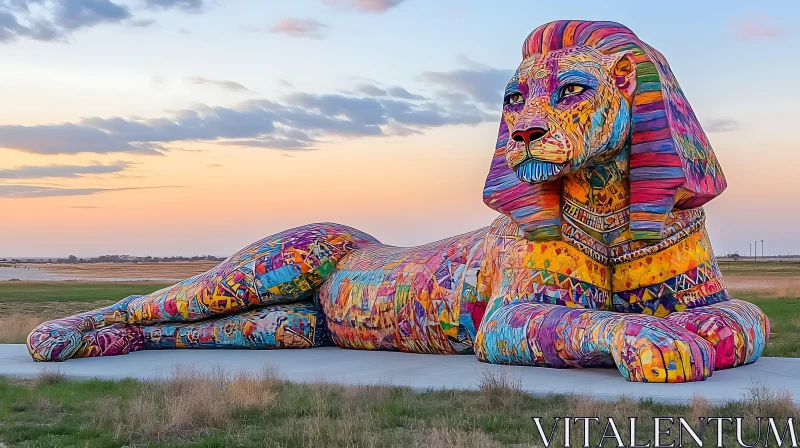 AI ART Whimsical Sphinx Art Installation