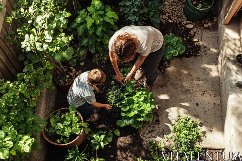 AI ART Family Bonding Through Gardening