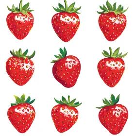 Strawberry Grid Pattern, Summer Fruit