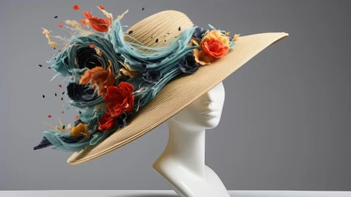 Exquisite Hat with Colorful Flowers - A Captivating Display of Artistry