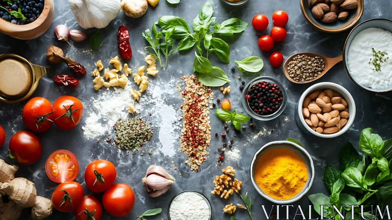 Artistic Food Arrangement with Spices