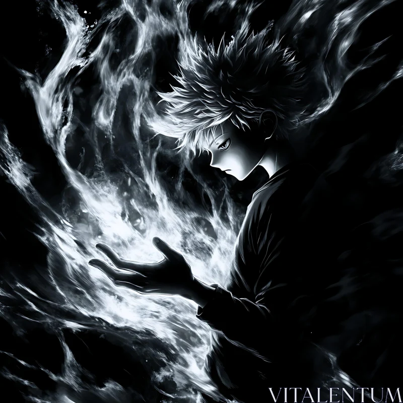 Anime Character with Intense Fire Powers