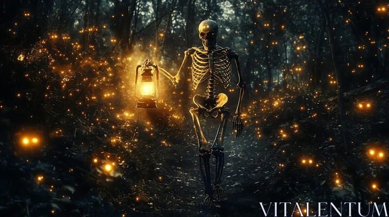 Skeleton's Journey Through the Haunted Forest