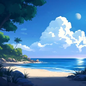 Seascape with Clouds and Island