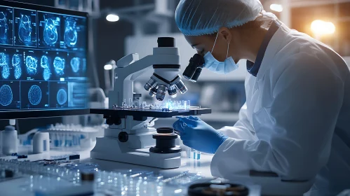 Scientist Analyzing Samples in Laboratory