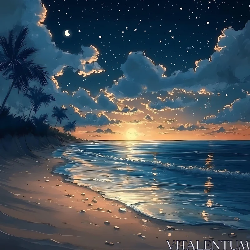Tranquil Beach at Sunset