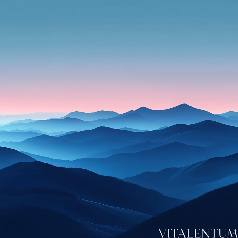 Layered Blue Mountains Landscape