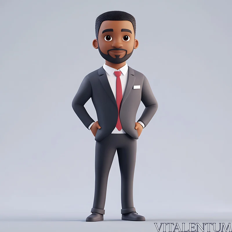 Cartoon Businessman in Professional Attire