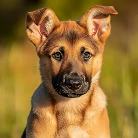 Young Puppy Close-Up in Nature