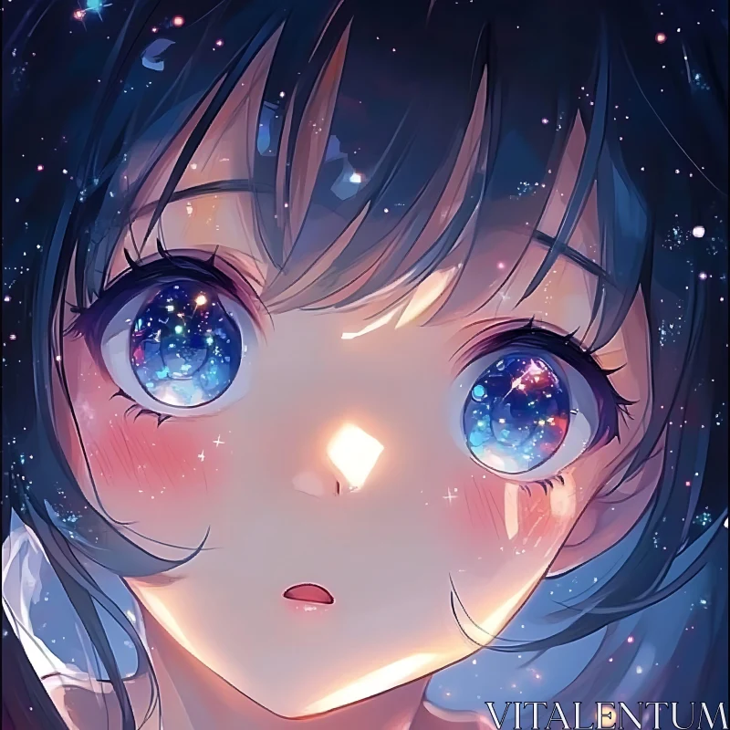 Galaxy Eyes Anime Portrait