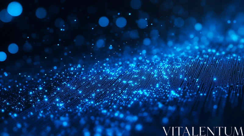 Digital Blue Particle Field Illustration