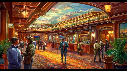 Old West Saloon Interior Art