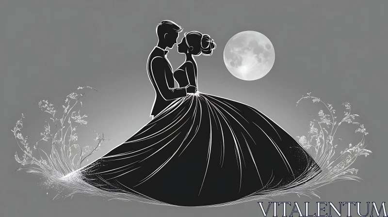 Monochrome Wedding Night Scene