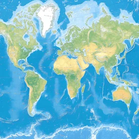 Geographic Representation of Earth's Land and Sea