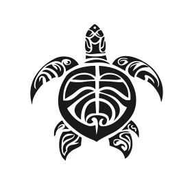 Stylized Turtle with Intricate Tribal Design