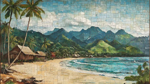 Tropical Island Mosaic Landscape