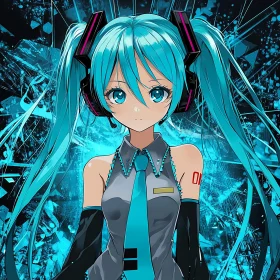 Stylish Anime Character in Blue