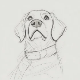 Detailed Canine Line Drawing