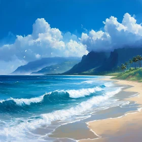 Coastal Serenity: A Peaceful Beach Scene