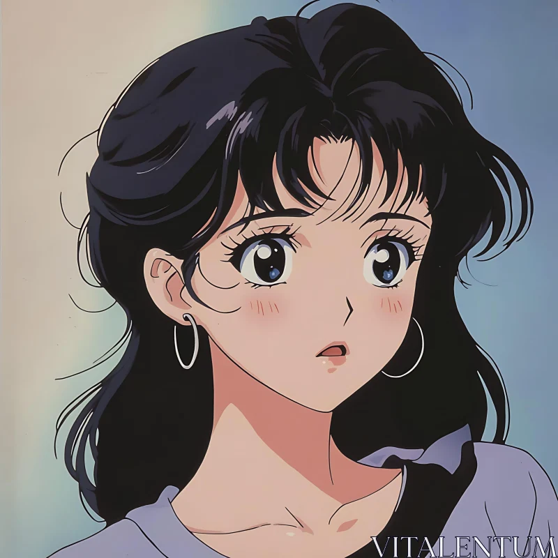 Anime Woman with Surprised Expression