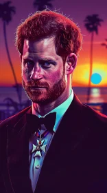 Prince Harry's Elegant Sunset Portrait