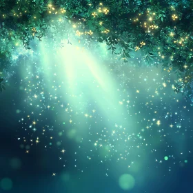 Sunlit Canopy with Glittering Light