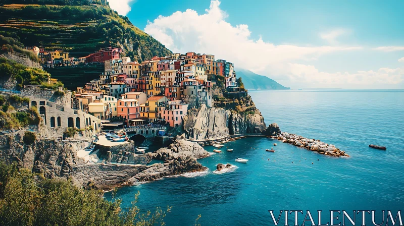 Picturesque Cliffside Village by the Sea