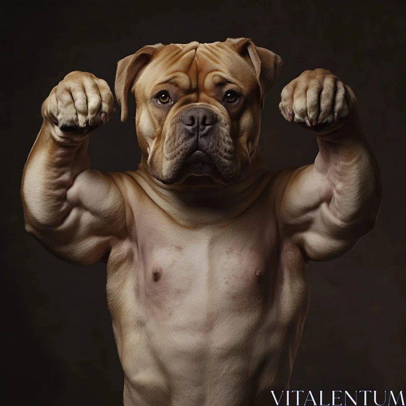 Strong Bulldog Standing Upright