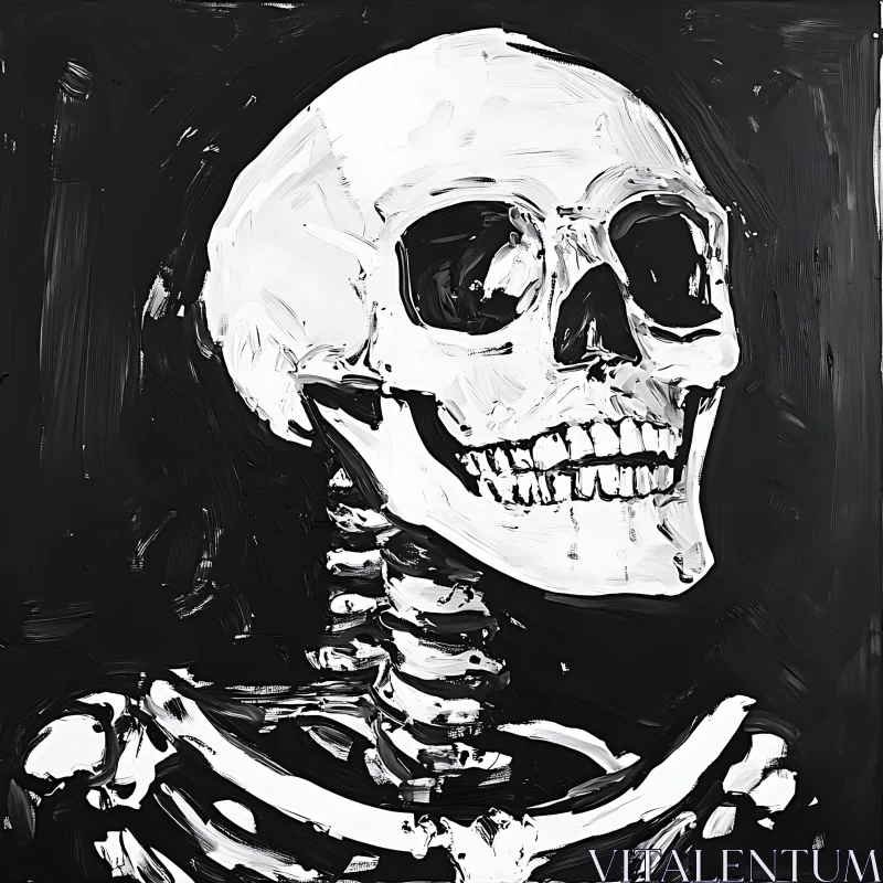 Monochrome Skull Art: A Study in Contrast