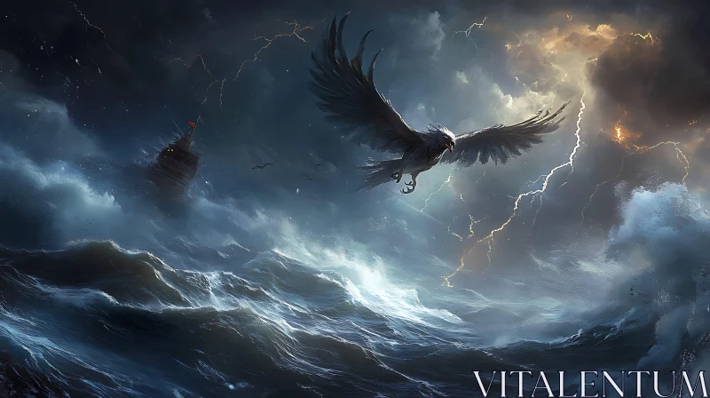 Tempestuous Flight Over the Ocean