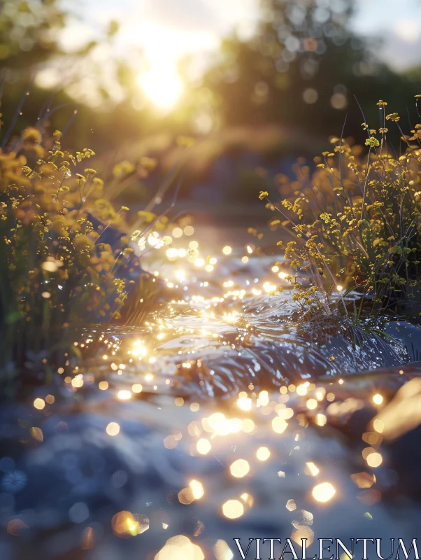 AI ART Glistening Water in Nature