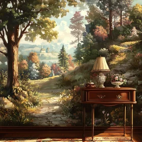 Serene Landscape Room Interior Painting
