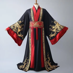Elegant Hanfu with Golden Embroidery