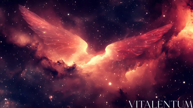 Celestial Wings in Starry Sky