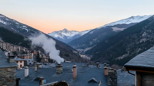 Scenic Mountain Valley at Twilight